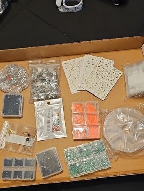 Nail Art Rhinestone Bundle 💎 Charms, Gems, Decals, Organizer Kit